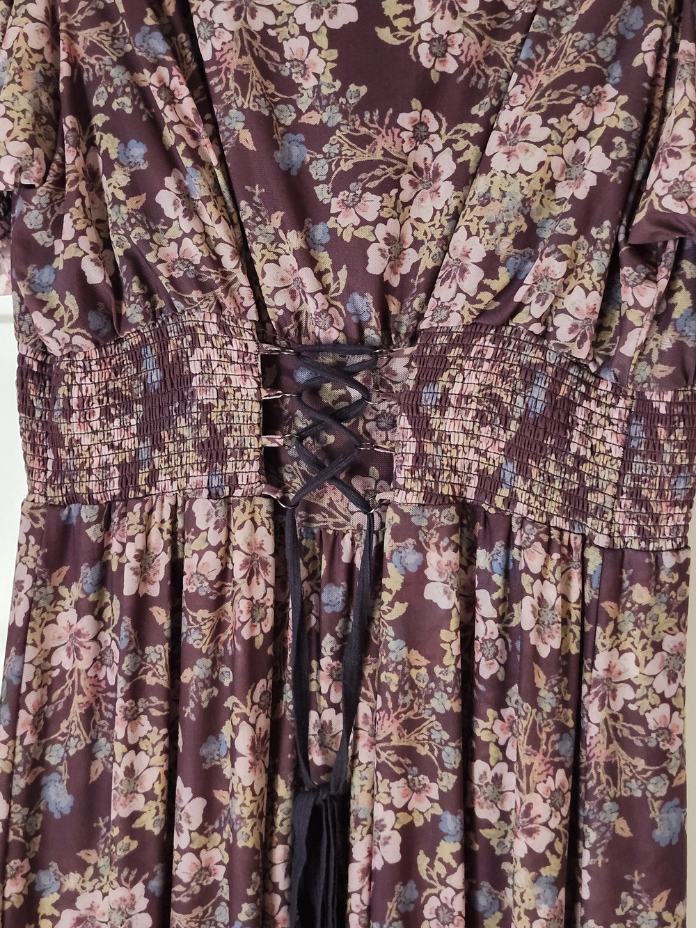 Free People Plum Floral V-Neck Maxi Dress - Picture 6 of 8